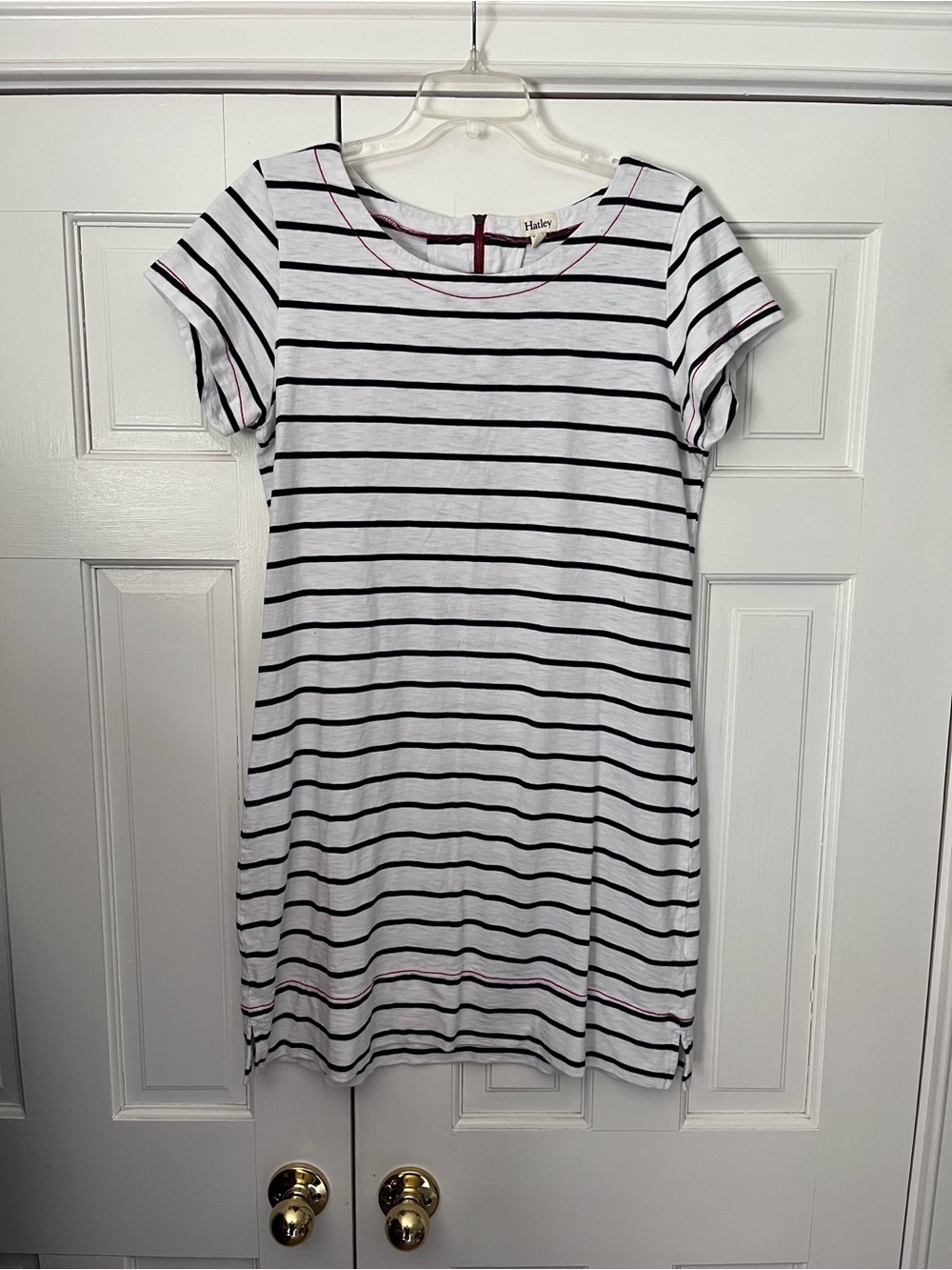 Hatley Navy White Striped T-Shirt Dress Cotton Size L
